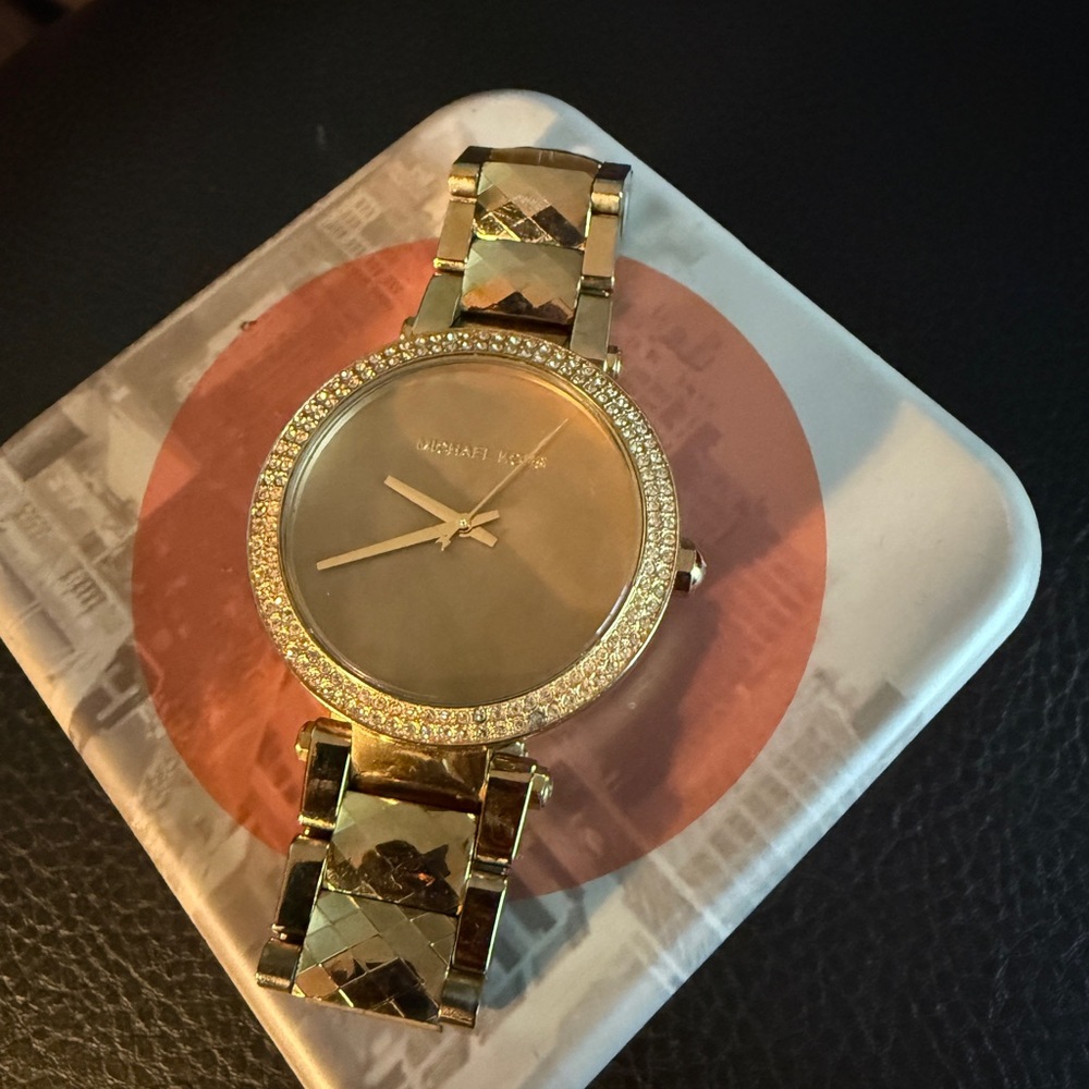 Michael Kors Gold Watch with Crystal Accents - Picture 1 of 10
